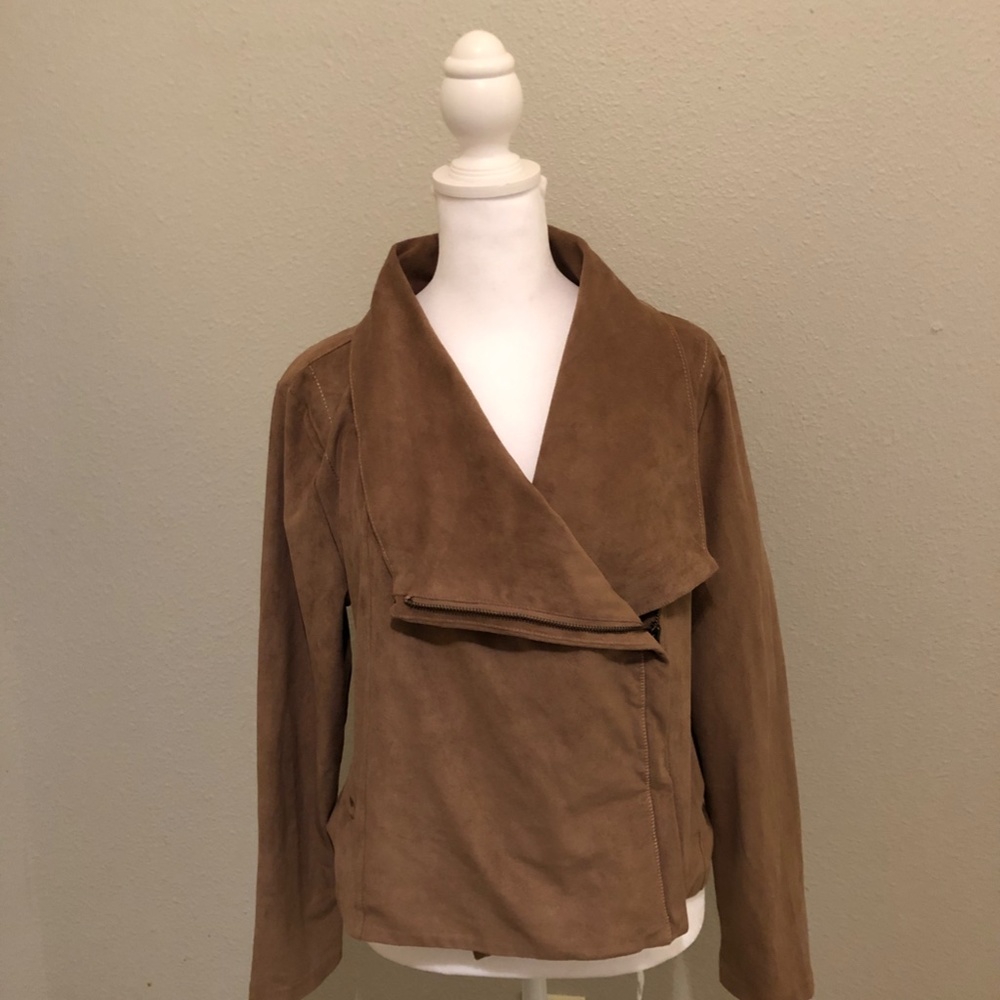 Brown Suede Jacket With Pockets - image 3